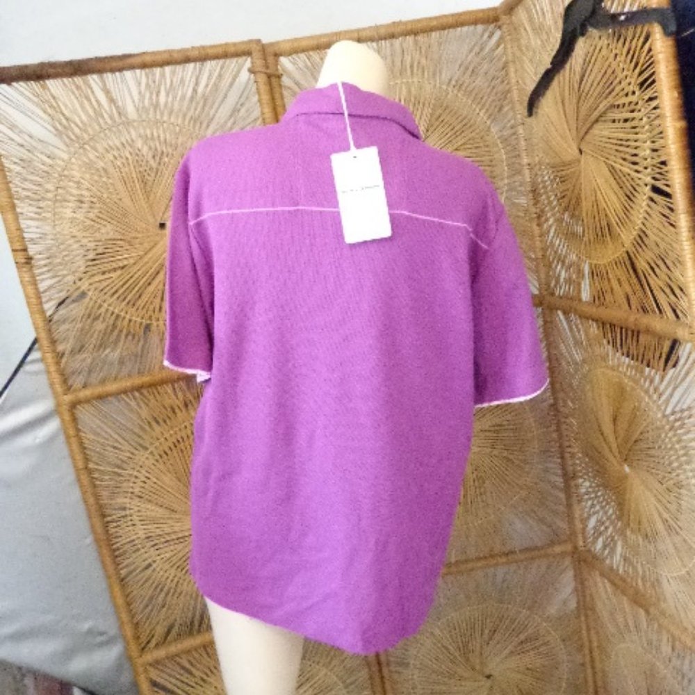 NWT Tommy Bahama Purple Island Zone S Maderia Mosaic Five O Clock SS Polo $110 - Picture 7 of 10